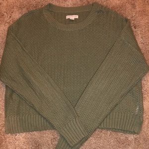 Womens , Large olive green sweater, Crop